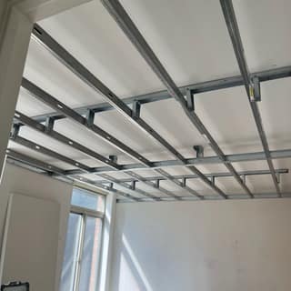 Suspended ceiling framed out in metal stud before board and finishing